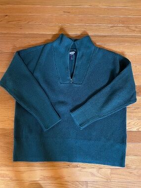 100 % Cotton Lands’ End Quarter Zip Drifter Sweater